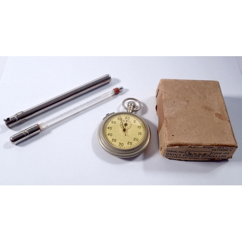 777 - A military stop watch and a 1930's thermometer