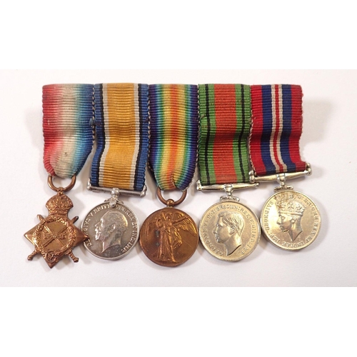 779 - A set of five WWI and WWII miniature medals