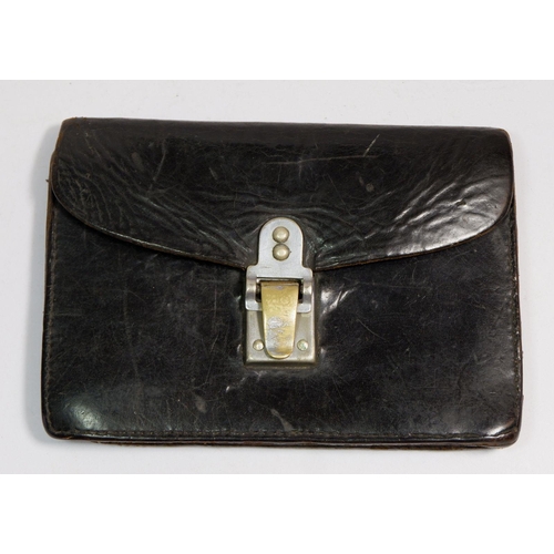 781 - A late 19th century leather belt wallet possibly from a transport official, 18.5cm wide