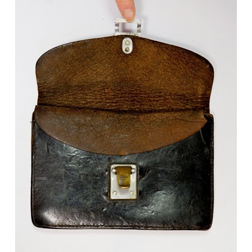 781 - A late 19th century leather belt wallet possibly from a transport official, 18.5cm wide