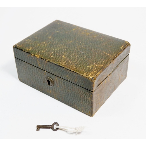 782 - A Victorian leather travelling cash box with compartments for 'Gold, Silver and Notes', 15.5 x 11.5 ... 