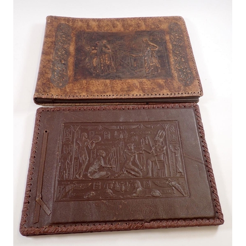 829 - Two embossed leather photograph album covers