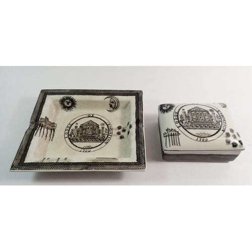 83 - A Masonic style ashtray, 17 x 19cm and box