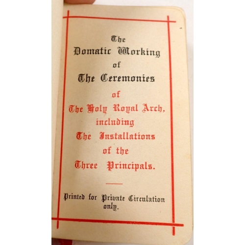 842 - A group of seven Masonic medals including a Victorian example plus a Ceremonies handbook in leather ... 