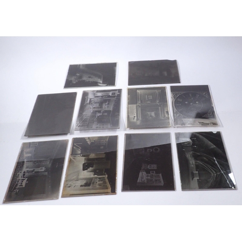 850 - A set of glass early photographic plates of country house interior