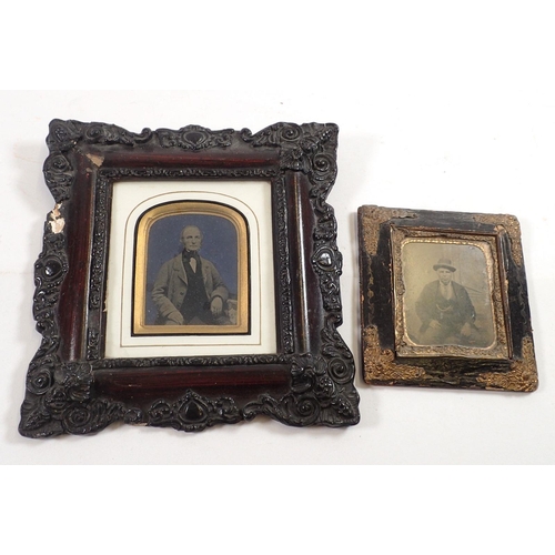 851 - Two daguerreotype portraits each of a seated gentleman, 7.5 x 6cm and 7 x 5.5cm