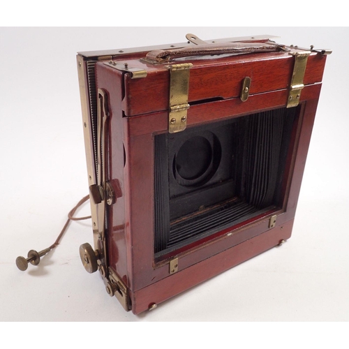 856 - A Thornton Pickard Triple Imperial Extension mahogany plate camera