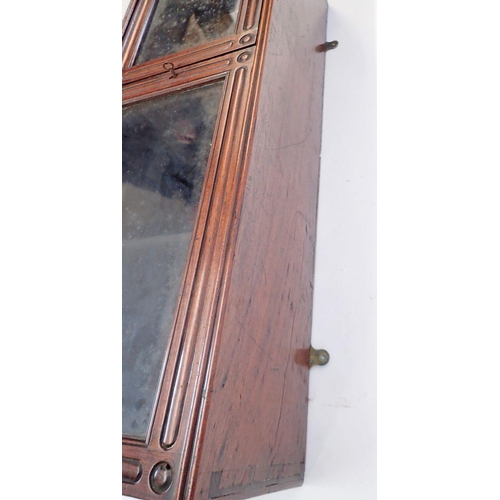 890 - A 19th century rosewood bookcase top with carved leaf surmount over pair of glazed doors, 102cm wide... 