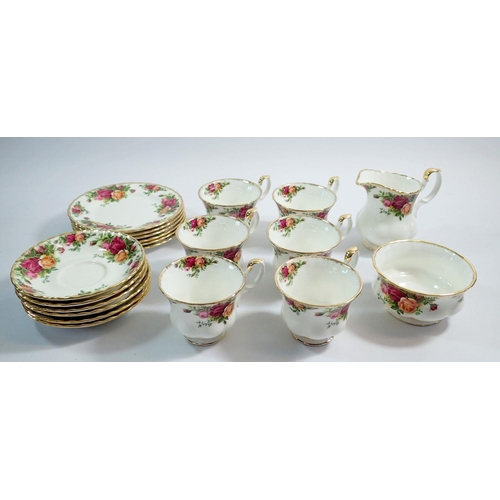 9 - A Royal Albert Old Country Roses tea service to include six cups and saucers, six tea plates, milk a... 