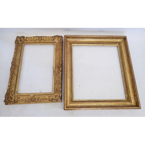 904 - Two antique wood and gesso picture frames, 82 x 75cm and 56 x 75cm