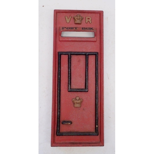 912 - A Victorian style cast iron postbox front, 69 x 26.5cm