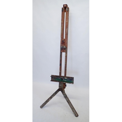 915 - An antique large wooden artists easel by Windsor & Newton