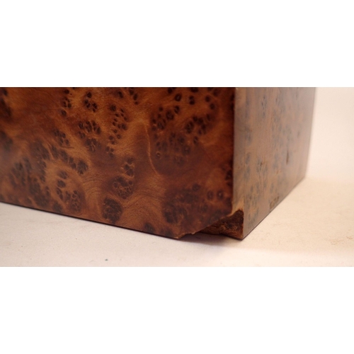 946 - A dome top burr walnut jewellery box, 22 x 12 x 15cm