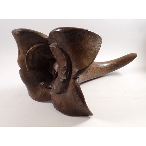 961 - A large carved wood lily papier mache mould, 45 x 28cm approx