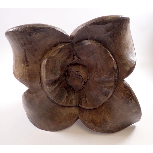 961 - A large carved wood lily papier mache mould, 45 x 28cm approx