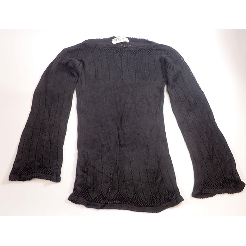 983 - An Ossie Clark black crochet jumper