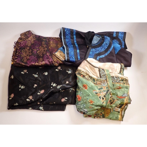 985 - Two Japanese silk Kimono's and two others, all made shorter