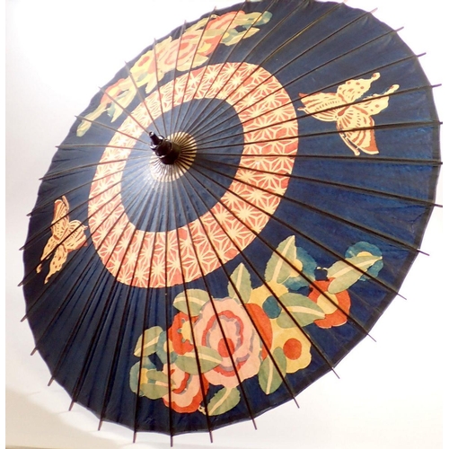 994 - A vintage Japanese painted parasol