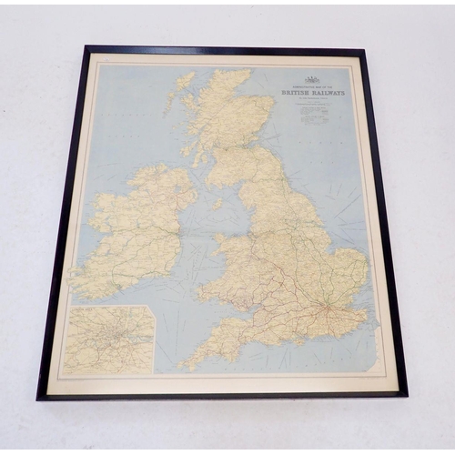 997 - A map of The British Railways by John Bartholomew, George V, 91 x 75cm