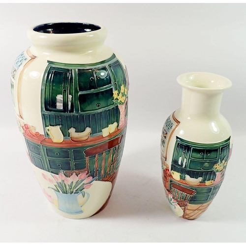 100 - Two Old Tupton Ware vases, tallest 29cm