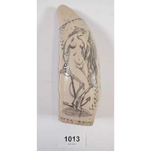 1013 - A resin scrimshaw style tooth