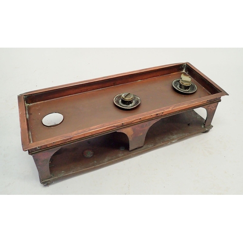 1067 - An early 20th century copper warming stand