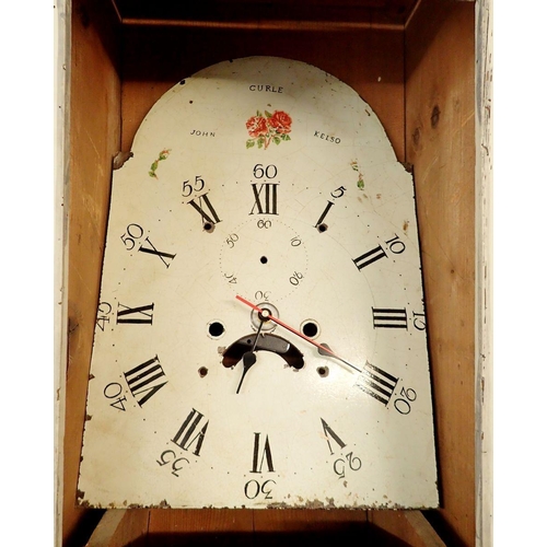 1101 - A continental cream painted longcase clock with quartz movement