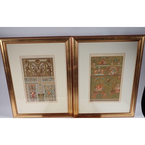 1161 - Racinet - set of three coloured lithographs L'Ornament circa 1880, 31 x 21cm