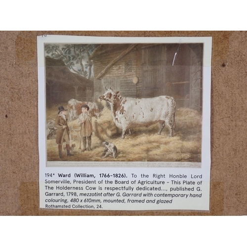 1165 - William Ward - mezzotint The Holderness Cow after G Garrard, 48 x 61cm