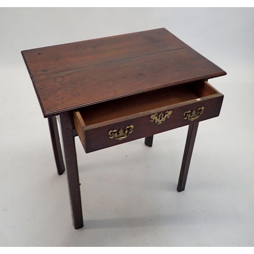 1239 - An early 18th century oak side table with frieze drawers on square supports, 70 x 46cm