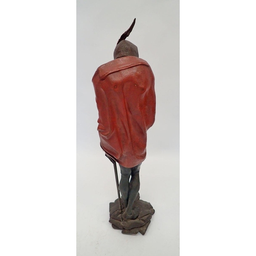 1262 - A painted bronze finish figure of Mephistopheles after J Gautier, 90cm tall