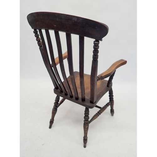 1274 - A late 19th century slat back farmhouse chair