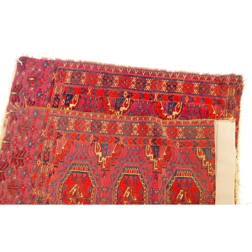 1274A - An antique Turkoman rug fragment, 125 x 72cm