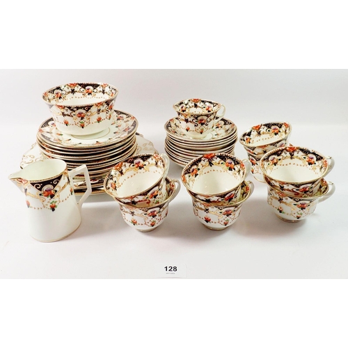 128 - A Beswick Edwardian tea service comprising nine cups and eleven saucers, eleven plates, milk and sug... 