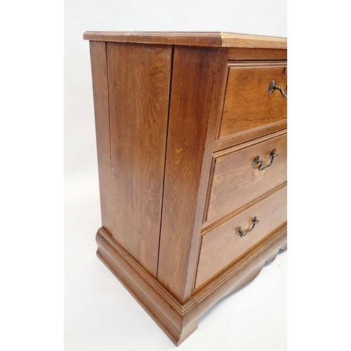 1309 - A late 19th century oak chest of two short and two long drawers, 108 x 49 x 82cm