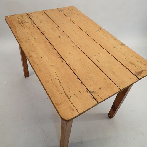 1326 - A pine kitchen table, 80cm wide x 120cm long x 80cm high