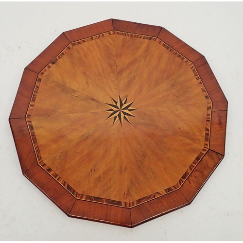 1329 - A 19th century mahogany marquetry double sided table top, 56cm diameter