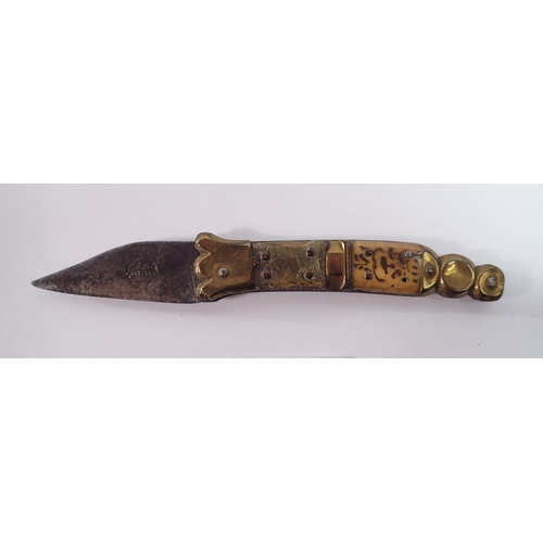 1336 - A 19th century Spanish small knife marked Batisre, 15cm