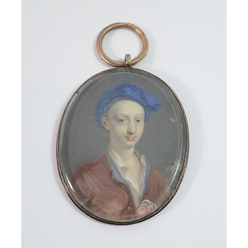 1338 - An oval watercolour on ivory miniature of a man in turban, 5.5 x 4.5cm, Ivory Submission No. 22HX8JH... 