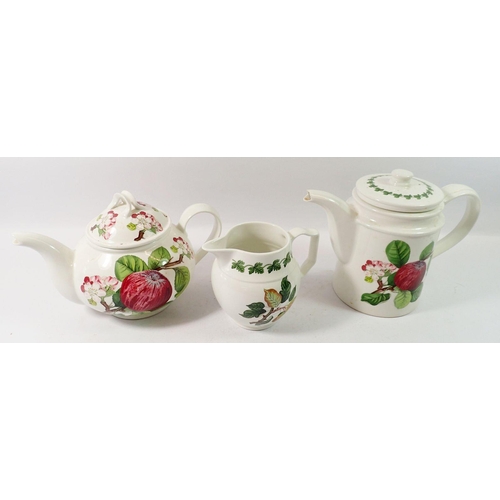 142 - A Portmeirion Pomona tea and coffee service comprising coffee pot, six mugs, six expresso cups and s... 