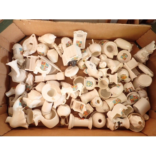 152 - A large quantity of crested china including Goss, Shelley, Arcadia, Wilton etc.