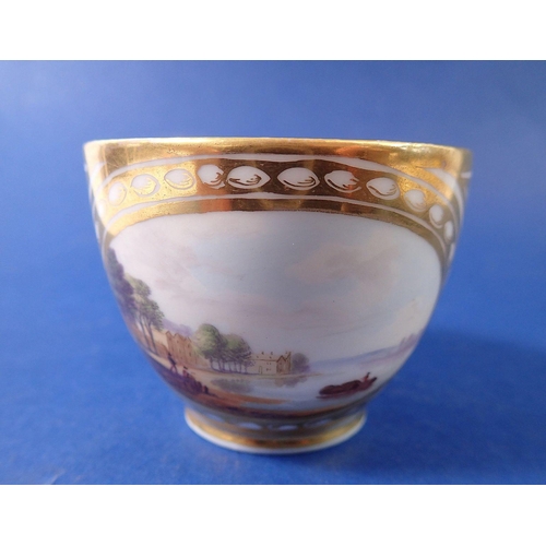 179 - A 19th century Paris porcelain tea cup by Zachariah Boreman painted view of the Thames near Chiswick... 