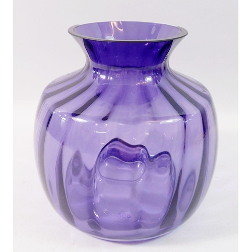 208 - A Dartington purple glass vase, 13cm tall