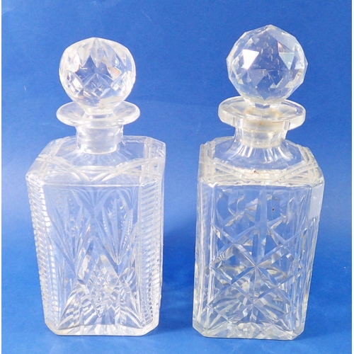 211 - Two cut glass spirit decanters