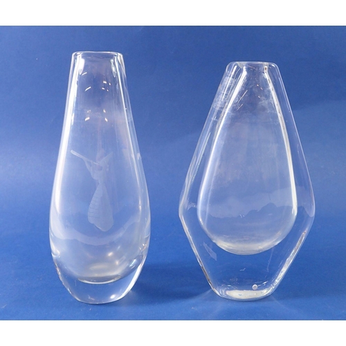 225 - A Kosta glass vase, 21cm and another Scandinavian glass vase