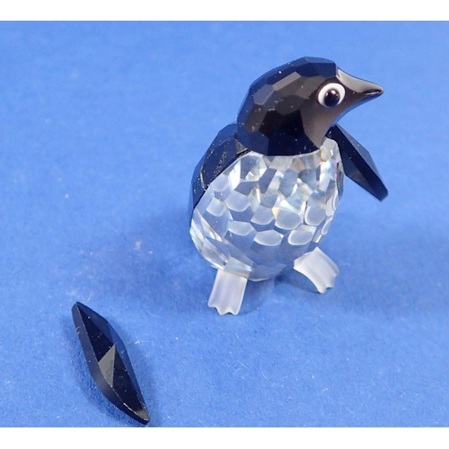 236 - A group of Swarovski glass animals: penguin, teddy deer, goose, pig and tortoise - all boxed, pengui... 