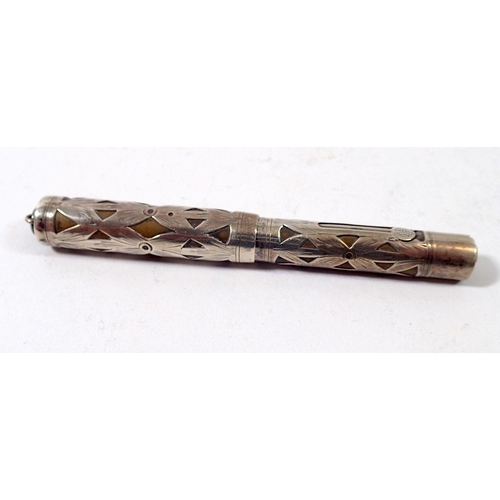 289 - A sterling silver clad Waterman fountain pen, 8.5cm