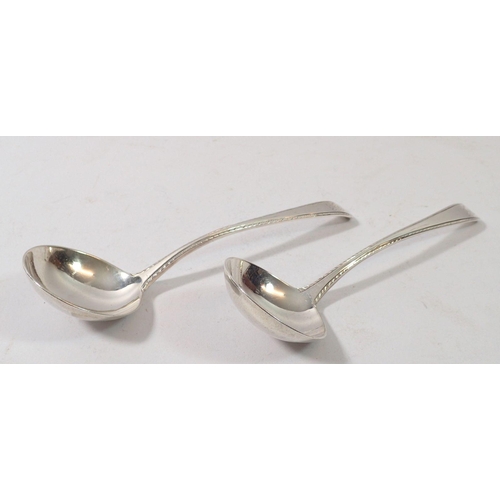 292 - A pair of Georgian silver sauce ladles, London 1773 by Stephen Adams, 98g, 17cm long