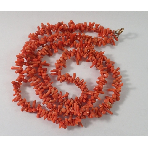 479 - A Victorian coral necklace, 83cm long