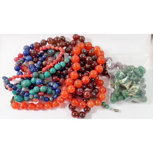 495 - Five stone bead necklaces